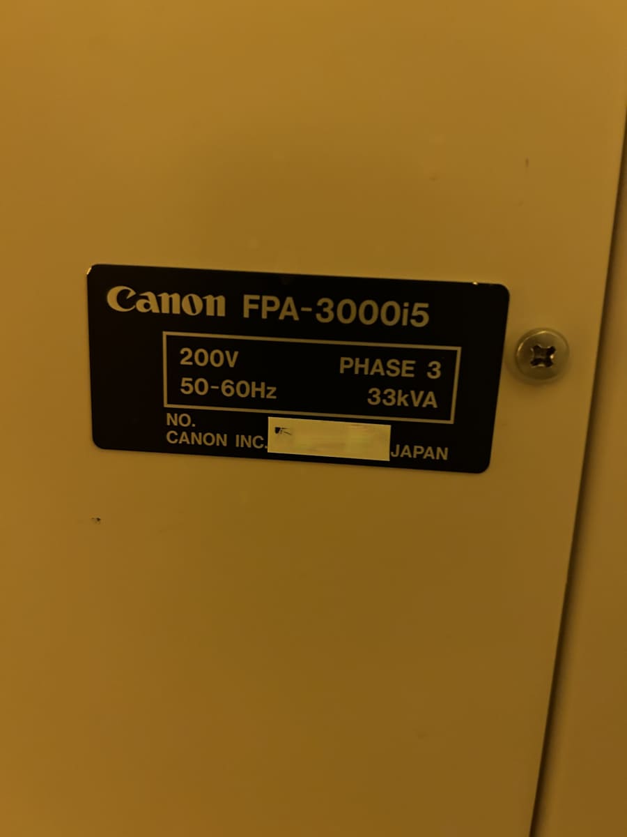 CANON FPA-3000i5步进式光刻机